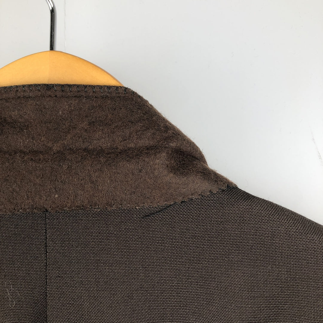 Wool tailored jacket, made in Canada, men's size S polyester brown type Vintage Second Hand