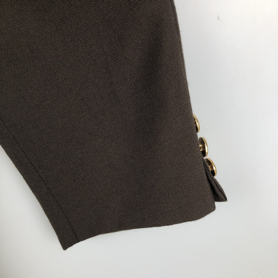 Wool tailored jacket, made in Canada, men's size S polyester brown type Vintage Second Hand