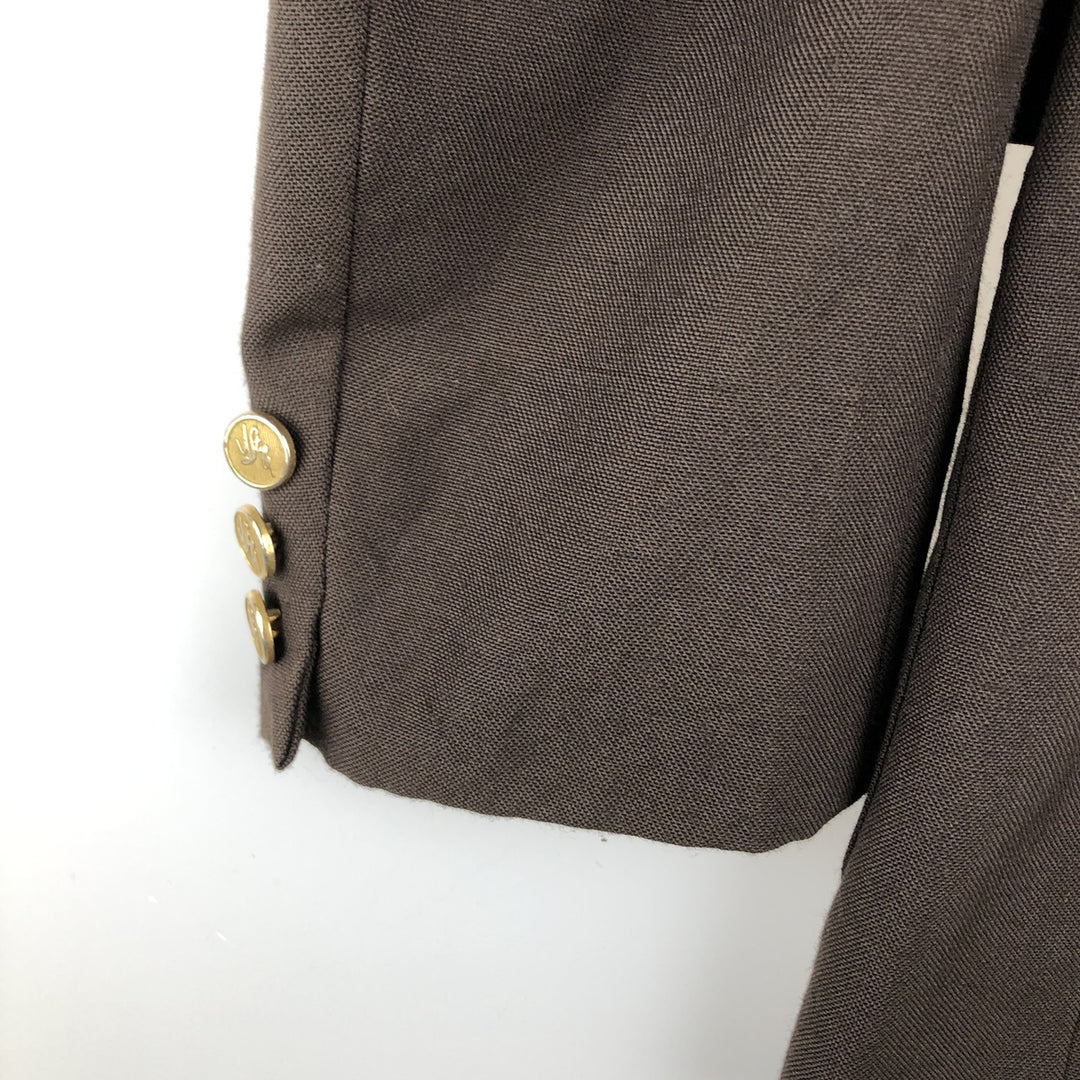 Wool tailored jacket, made in Canada, men's size S polyester brown type Vintage Second Hand