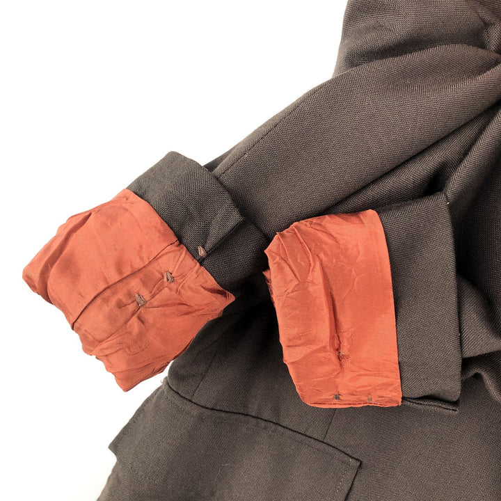 Wool tailored jacket, made in Canada, men's size S polyester brown type Vintage Second Hand