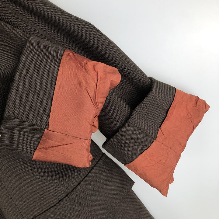Wool tailored jacket, made in Canada, men's size S polyester brown type Vintage Second Hand
