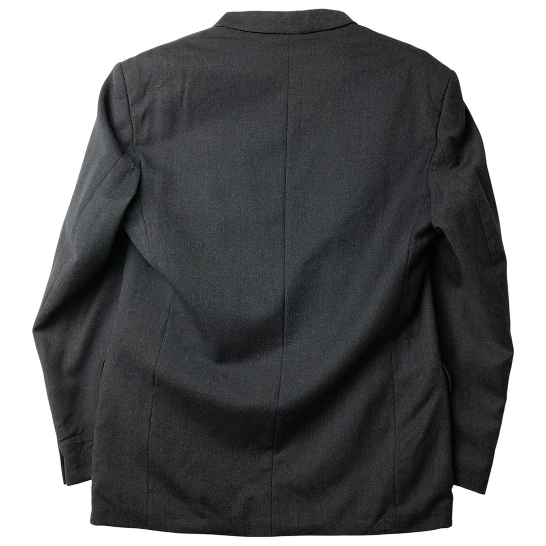 The Label Double-Breasted Peak Lapel Wool Tailored Jacket, Made in England, Men's Size L wool Charcoal Vintage Second Hand