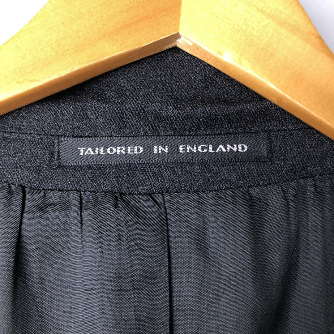 The Label Double-Breasted Peak Lapel Wool Tailored Jacket, Made in England, Men's Size L wool Charcoal Vintage Second Hand