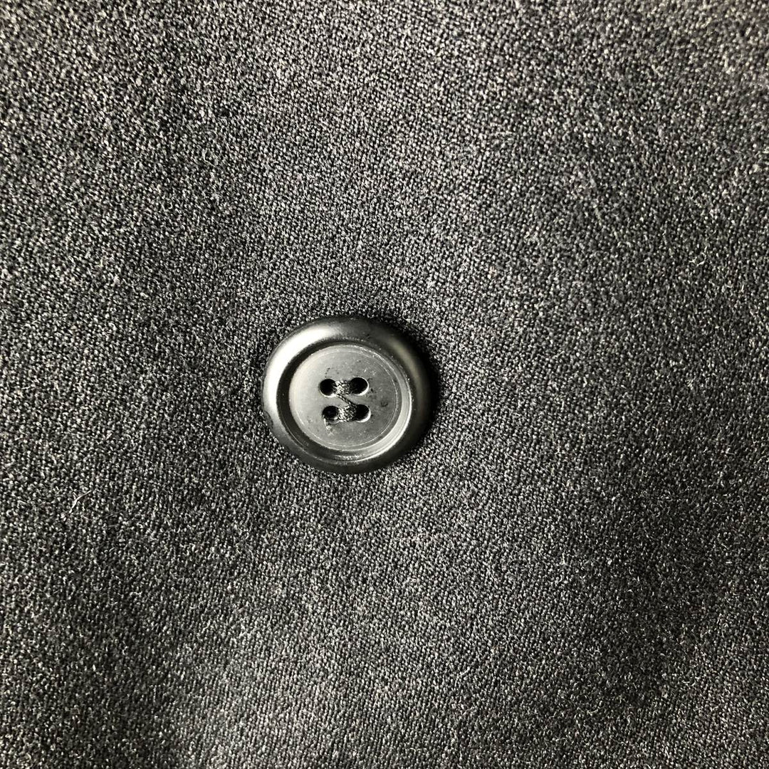 The Label Double-Breasted Peak Lapel Wool Tailored Jacket, Made in England, Men's Size L wool Charcoal Vintage Second Hand