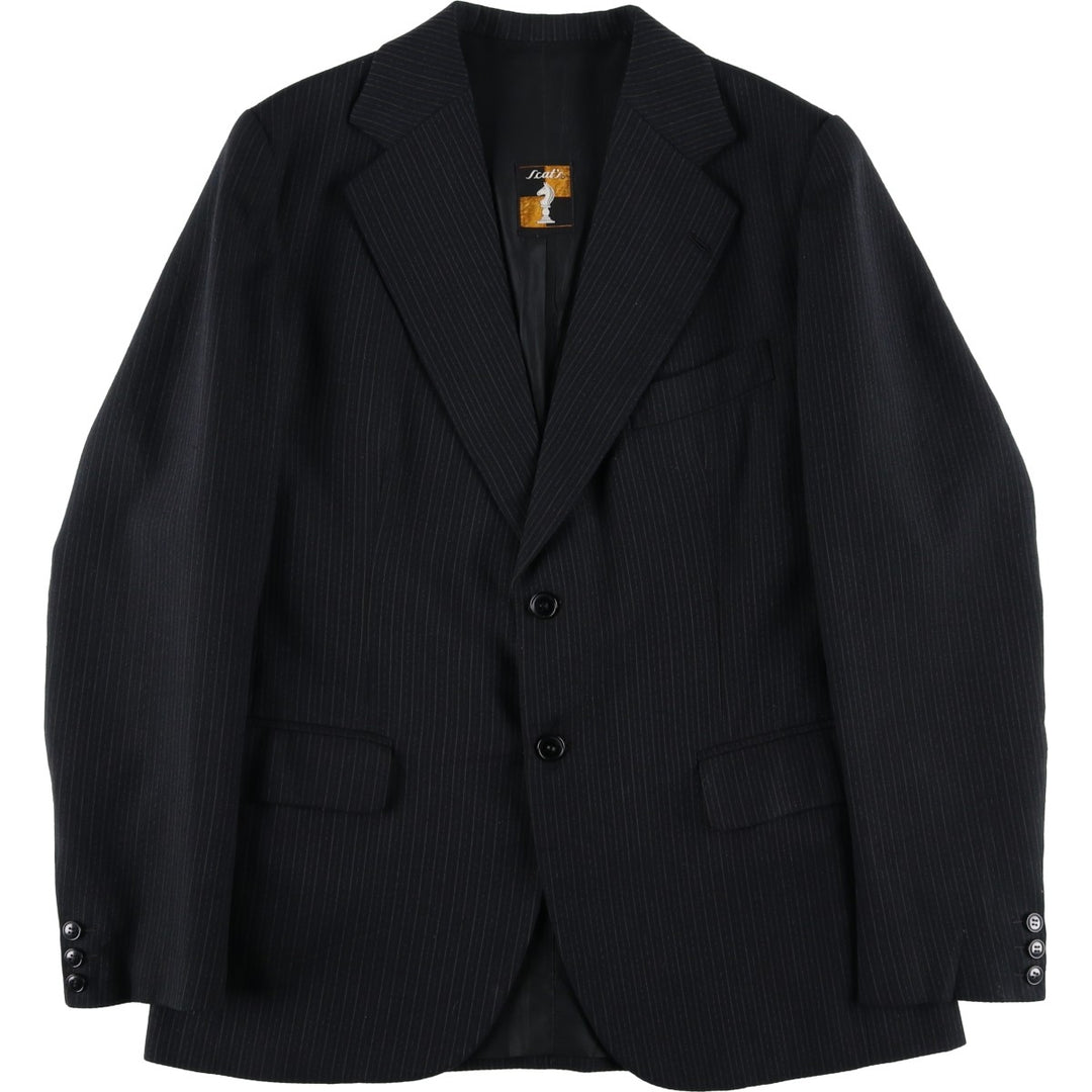 Scat's Stripe Pattern Tailored Jacket, Men's Size Medium unclear black type Vintage Second Hand