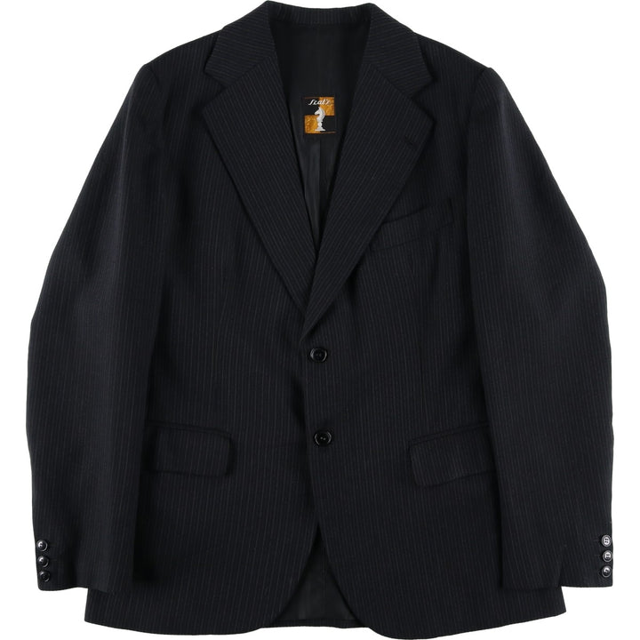 Scat's Stripe Pattern Tailored Jacket, Men's Size Medium unclear black type Vintage Second Hand