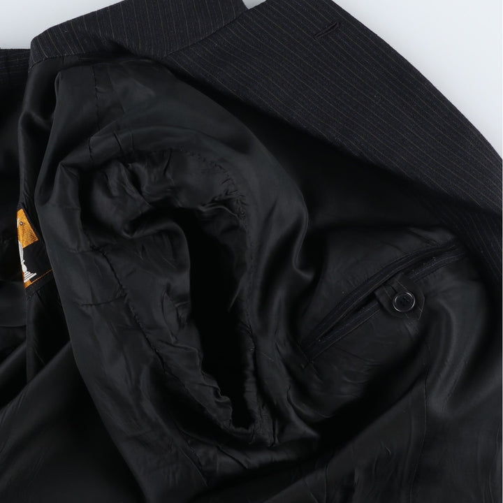 Scat's Stripe Pattern Tailored Jacket, Men's Size Medium unclear black type Vintage Second Hand