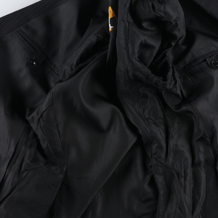 Scat's Stripe Pattern Tailored Jacket, Men's Size Medium unclear black type Vintage Second Hand