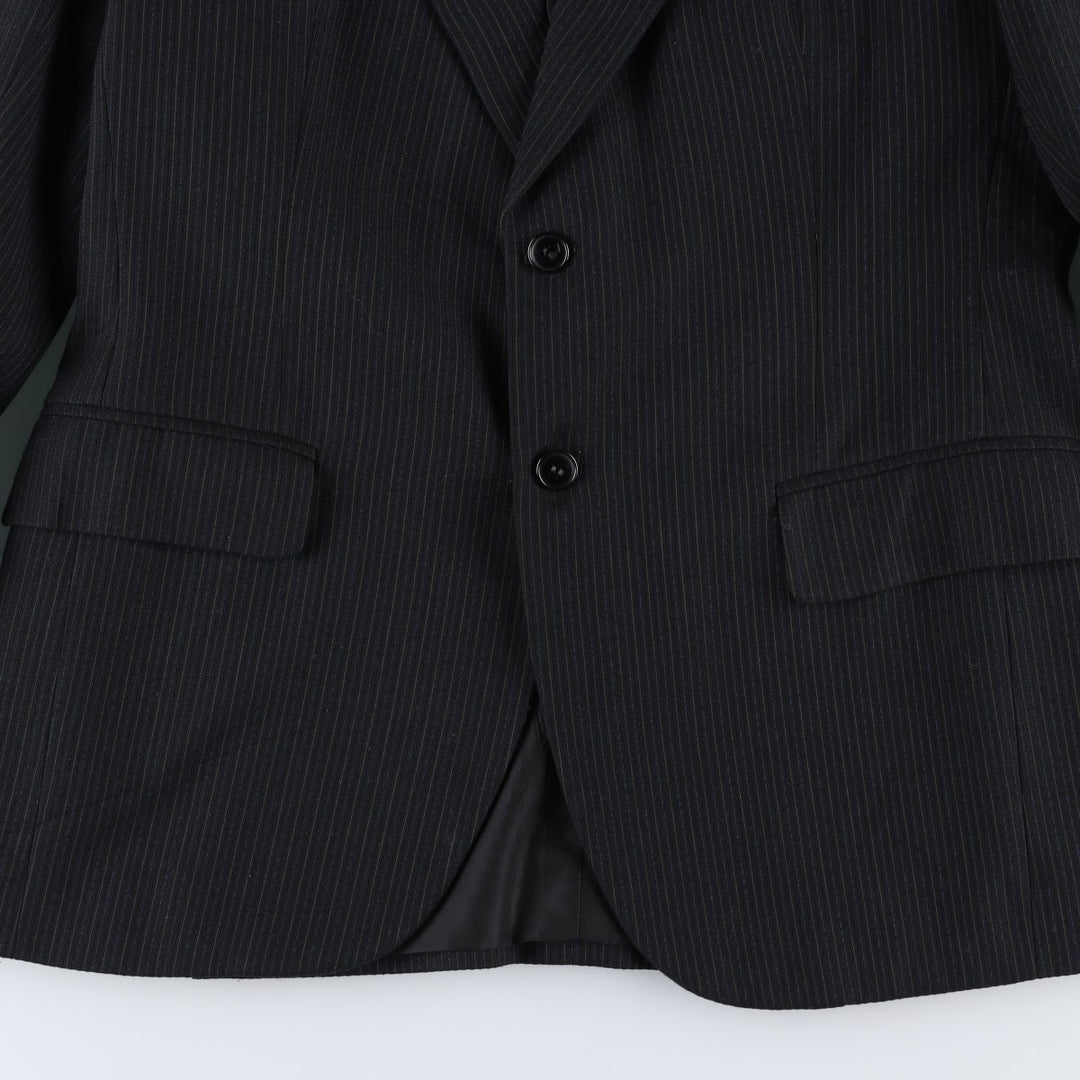 Scat's Stripe Pattern Tailored Jacket, Men's Size Medium unclear black type Vintage Second Hand