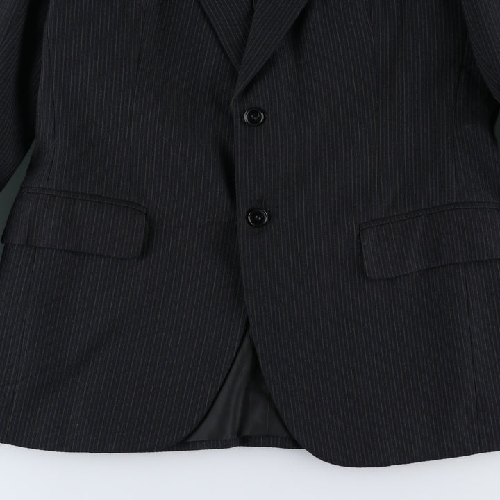 Scat's Stripe Pattern Tailored Jacket, Men's Size Medium unclear black type Vintage Second Hand