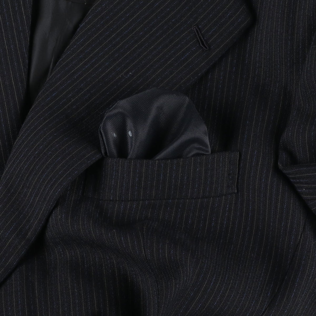 Scat's Stripe Pattern Tailored Jacket, Men's Size Medium unclear black type Vintage Second Hand