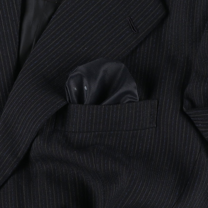 Scat's Stripe Pattern Tailored Jacket, Men's Size Medium unclear black type Vintage Second Hand
