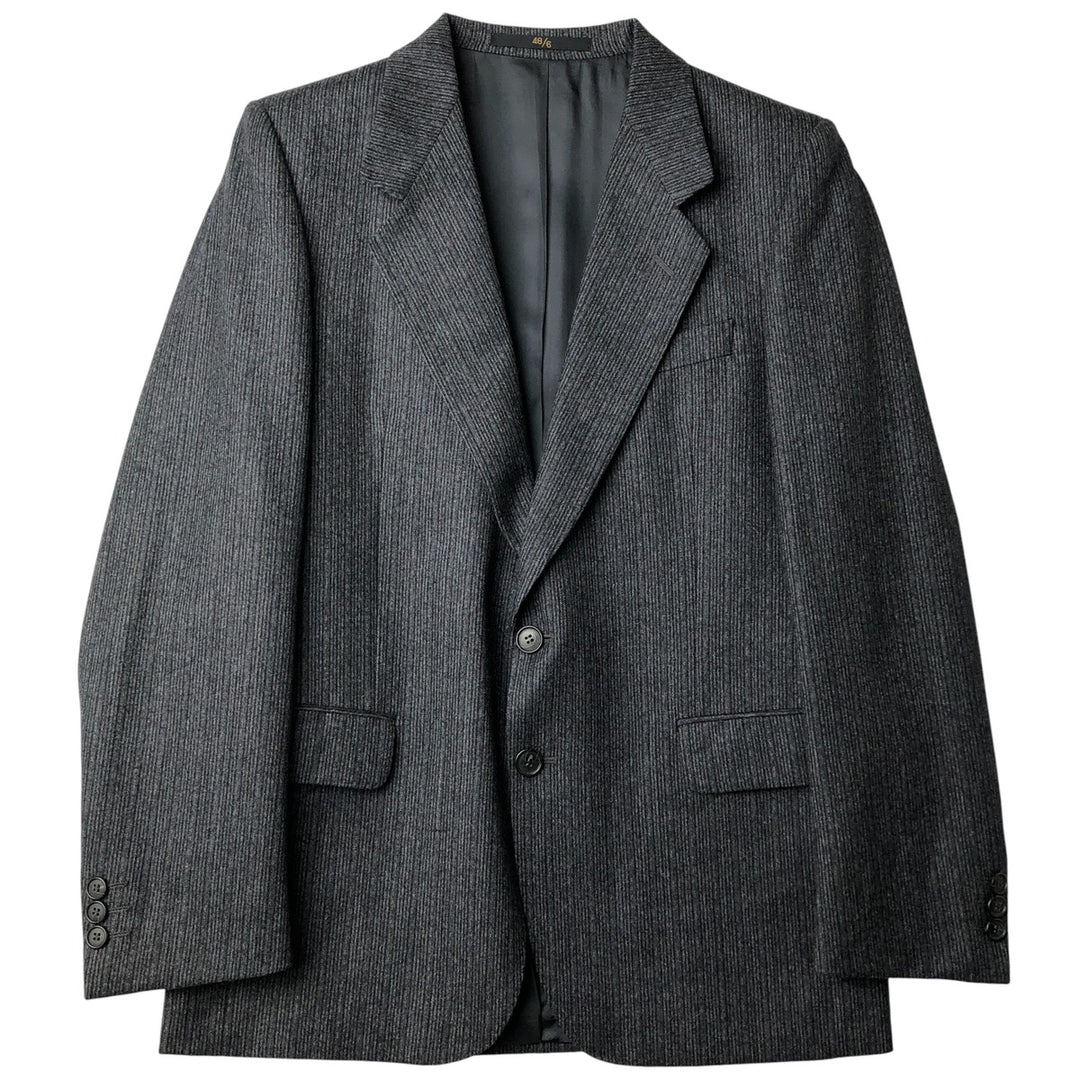 Fuentecapala Striped Pattern Wool Tailored Jacket, Men's Size M wool Charcoal Vintage Second Hand