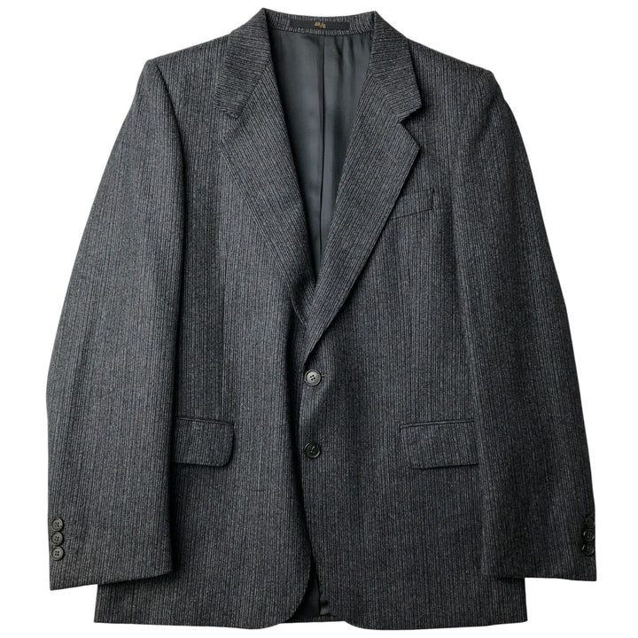 Fuentecapala Striped Pattern Wool Tailored Jacket, Men's Size M wool Charcoal Vintage Second Hand
