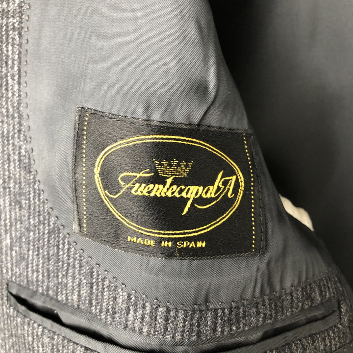 Fuentecapala Striped Pattern Wool Tailored Jacket, Men's Size M wool Charcoal Vintage Second Hand