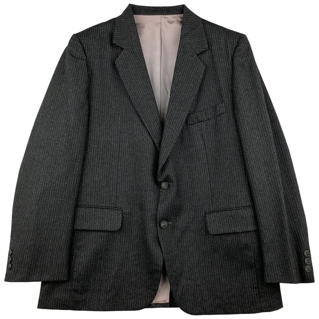 TIP TOP Medalist Stripe Pattern Wool Tailored Jacket Men's Size L wool Charcoal Vintage Second Hand
