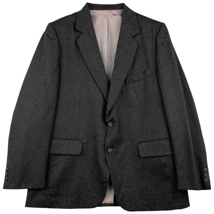 TIP TOP Medalist Stripe Pattern Wool Tailored Jacket Men's Size L wool Charcoal Vintage Second Hand
