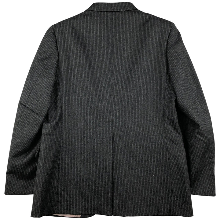 TIP TOP Medalist Stripe Pattern Wool Tailored Jacket Men's Size L wool Charcoal Vintage Second Hand