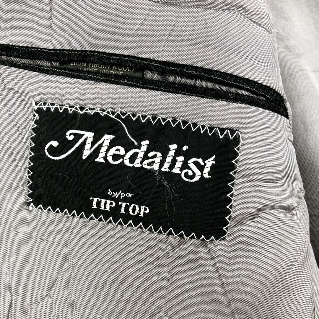 TIP TOP Medalist Stripe Pattern Wool Tailored Jacket Men's Size L wool Charcoal Vintage Second Hand
