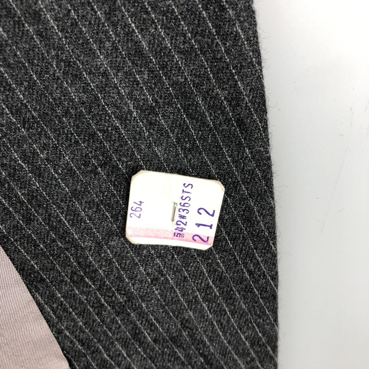 TIP TOP Medalist Stripe Pattern Wool Tailored Jacket Men's Size L wool Charcoal Vintage Second Hand