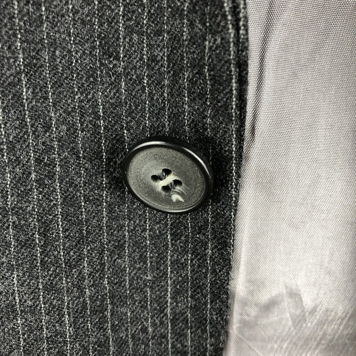 TIP TOP Medalist Stripe Pattern Wool Tailored Jacket Men's Size L wool Charcoal Vintage Second Hand