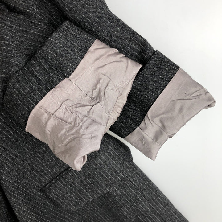 TIP TOP Medalist Stripe Pattern Wool Tailored Jacket Men's Size L wool Charcoal Vintage Second Hand