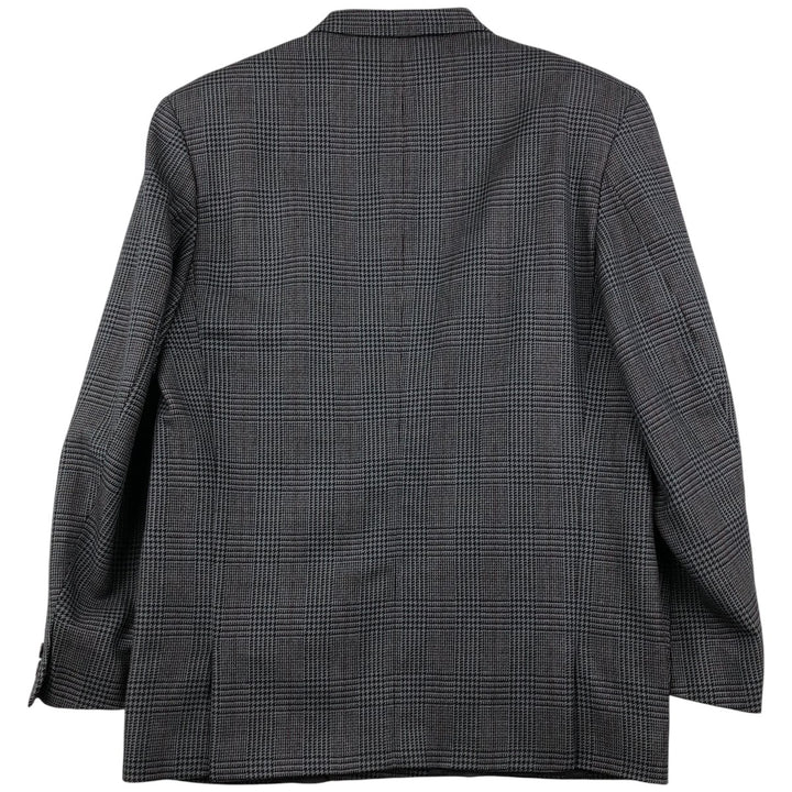 next Glen Check Peak Lapel Double-Breasted Wool Tailored Jacket Men's Size M wool gray type Vintage Second Hand