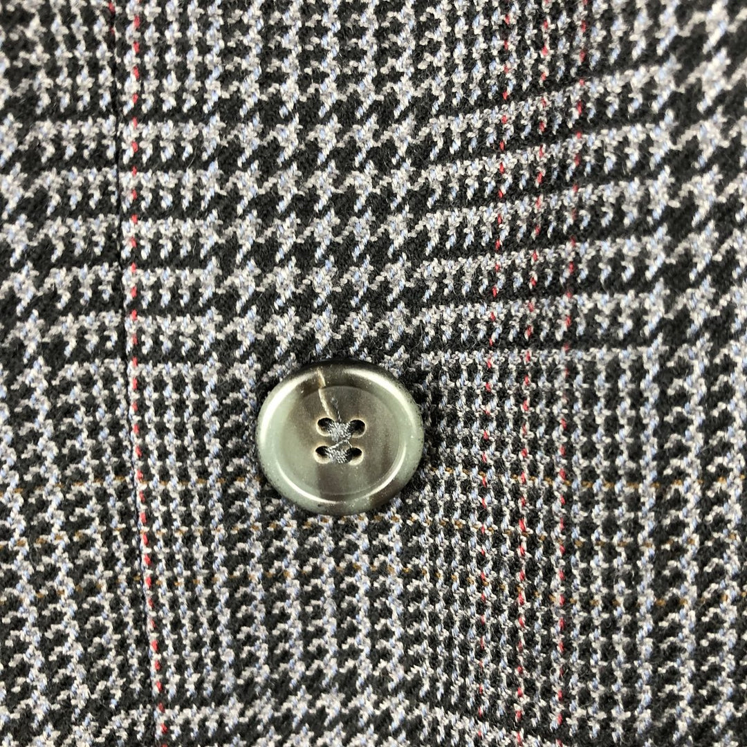 next Glen Check Peak Lapel Double-Breasted Wool Tailored Jacket Men's Size M wool gray type Vintage Second Hand