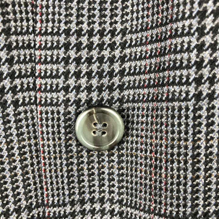 next Glen Check Peak Lapel Double-Breasted Wool Tailored Jacket Men's Size M wool gray type Vintage Second Hand