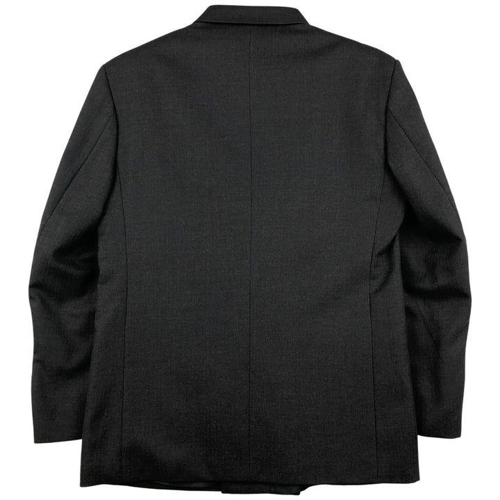 SKOPES Peak Lapel Double-Breasted Wool Tailored Jacket, Men's Size Medium wool Charcoal Vintage Second Hand