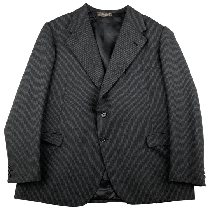 Andies Sevilla Striped Wool Tailored Jacket, Men's Size L unclear Charcoal Vintage Second Hand