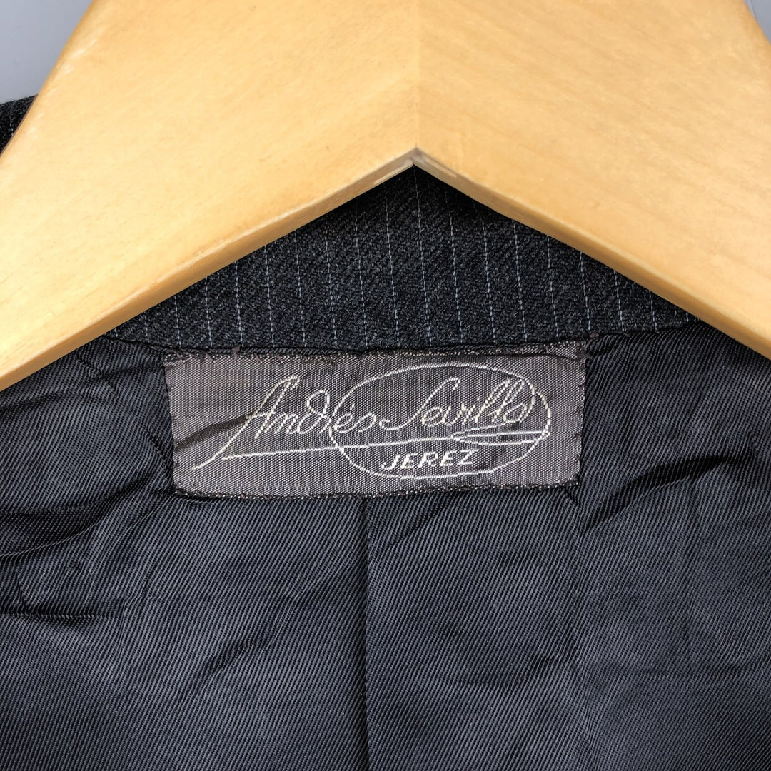 Andies Sevilla Striped Wool Tailored Jacket, Men's Size L unclear Charcoal Vintage Second Hand