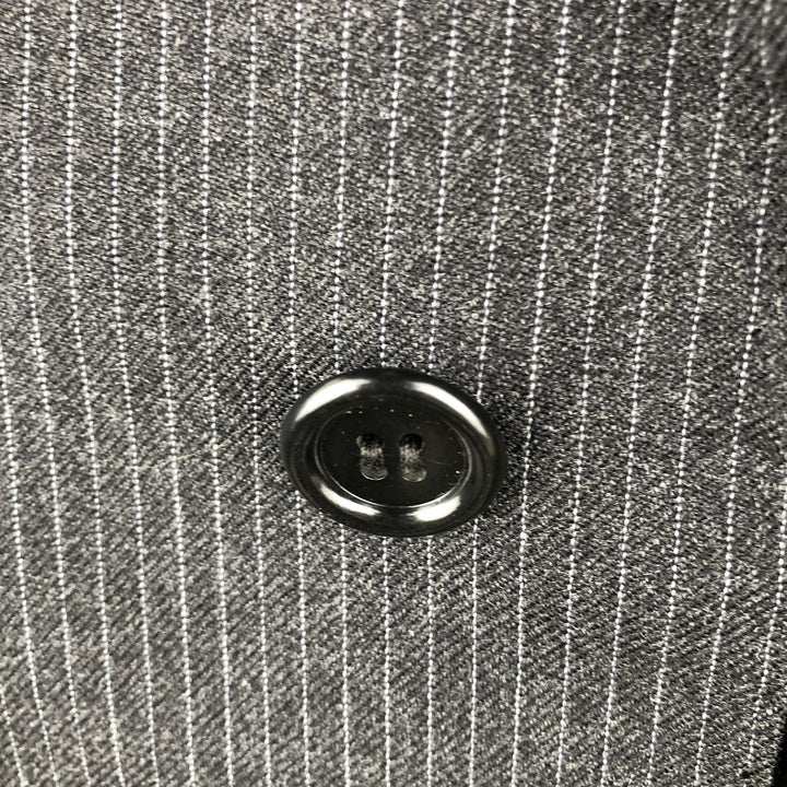 Andies Sevilla Striped Wool Tailored Jacket, Men's Size L unclear Charcoal Vintage Second Hand