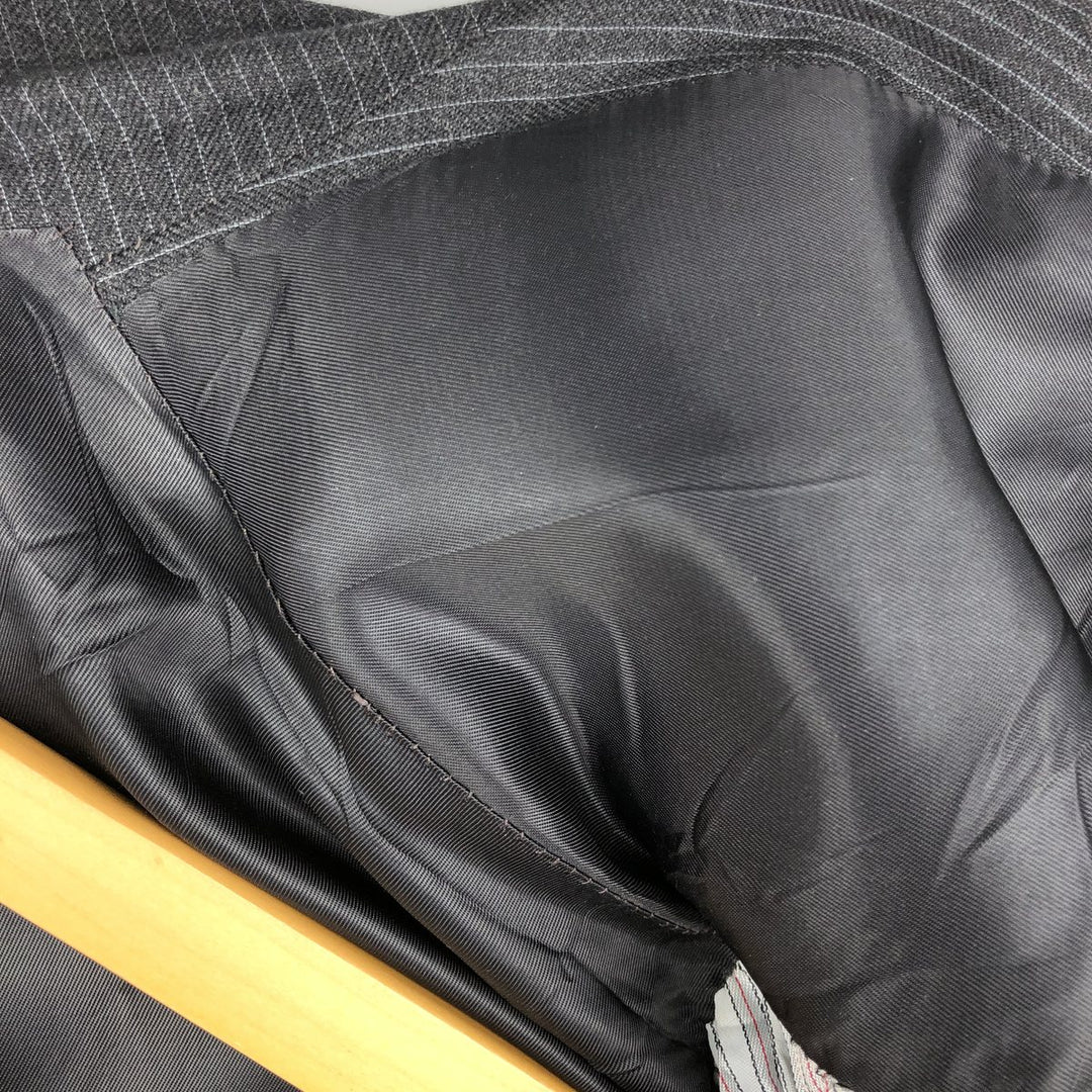 Andies Sevilla Striped Wool Tailored Jacket, Men's Size L unclear Charcoal Vintage Second Hand