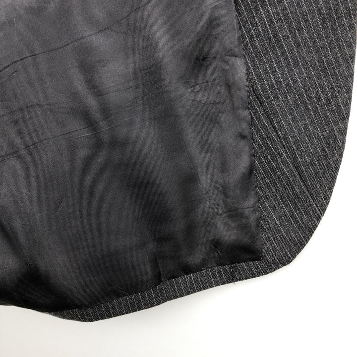 Andies Sevilla Striped Wool Tailored Jacket, Men's Size L unclear Charcoal Vintage Second Hand