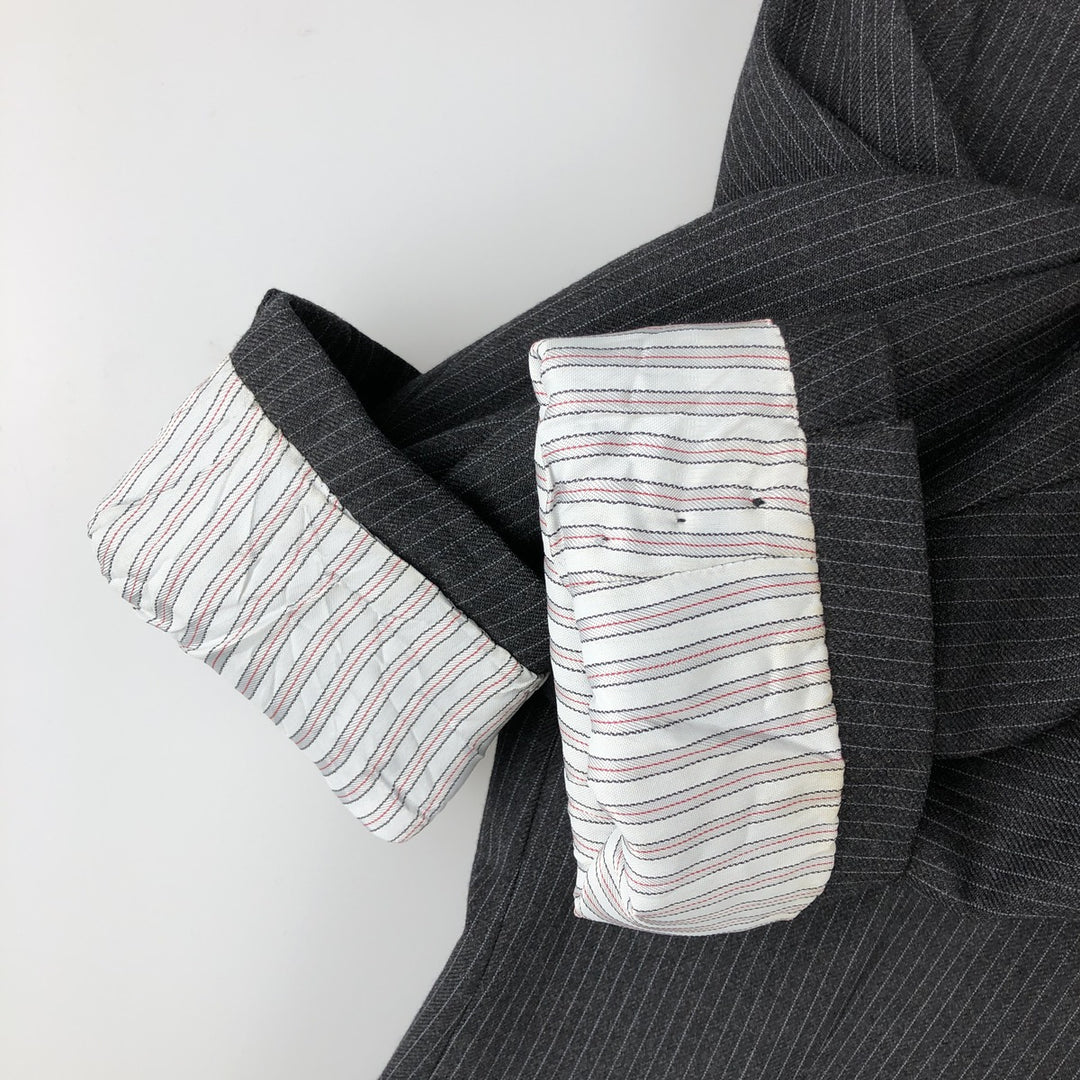 Andies Sevilla Striped Wool Tailored Jacket, Men's Size L unclear Charcoal Vintage Second Hand