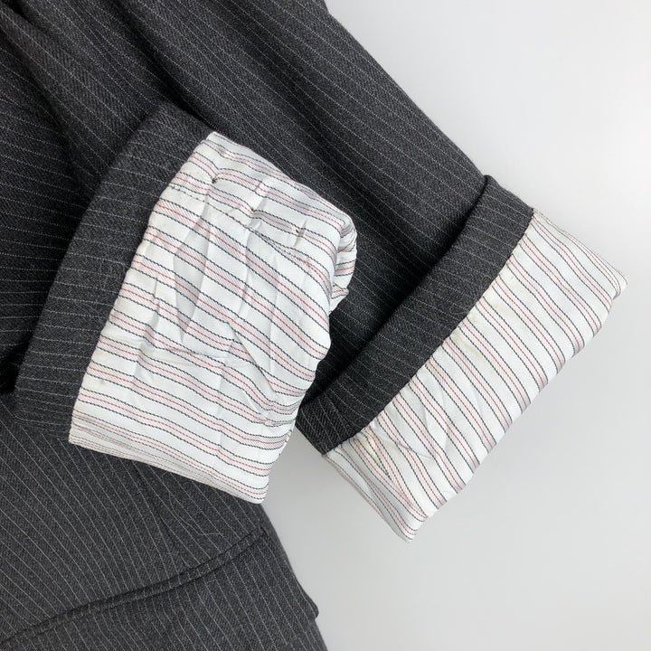 Andies Sevilla Striped Wool Tailored Jacket, Men's Size L unclear Charcoal Vintage Second Hand