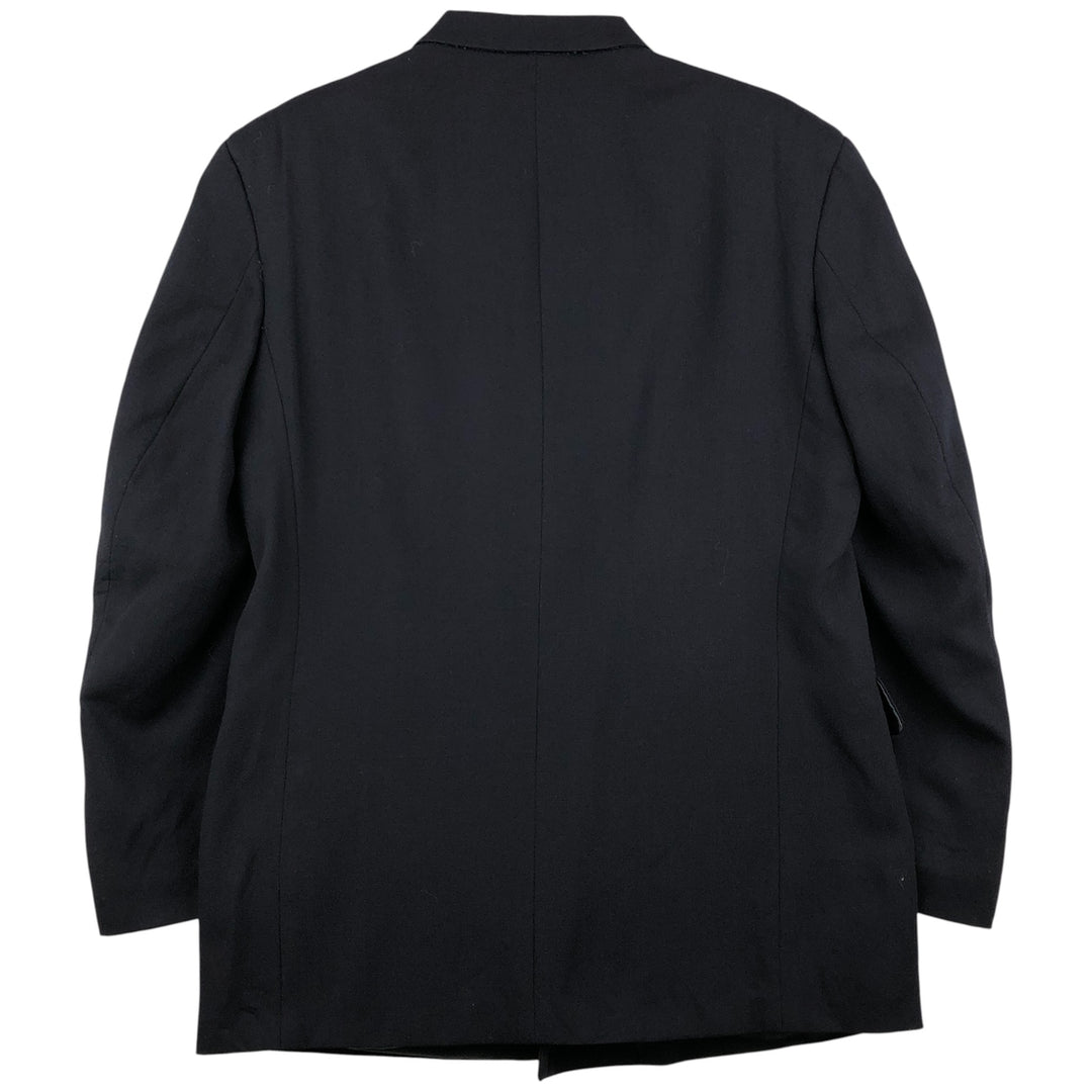 Vintage 90'S ADOLFO double-breasted peak lapel wool tailored jacket, men's size M wool navy blue type Vintage Second Hand