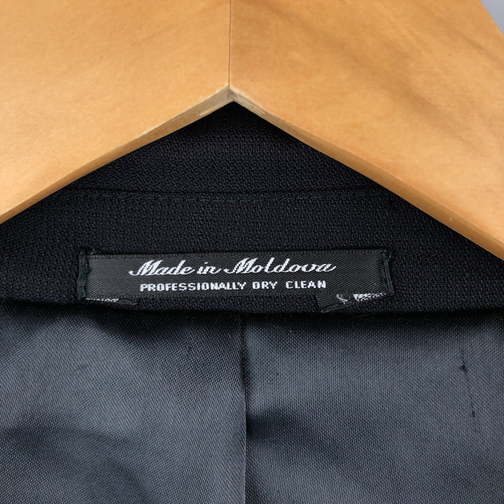 Vintage 90'S ADOLFO double-breasted peak lapel wool tailored jacket, men's size M wool navy blue type Vintage Second Hand