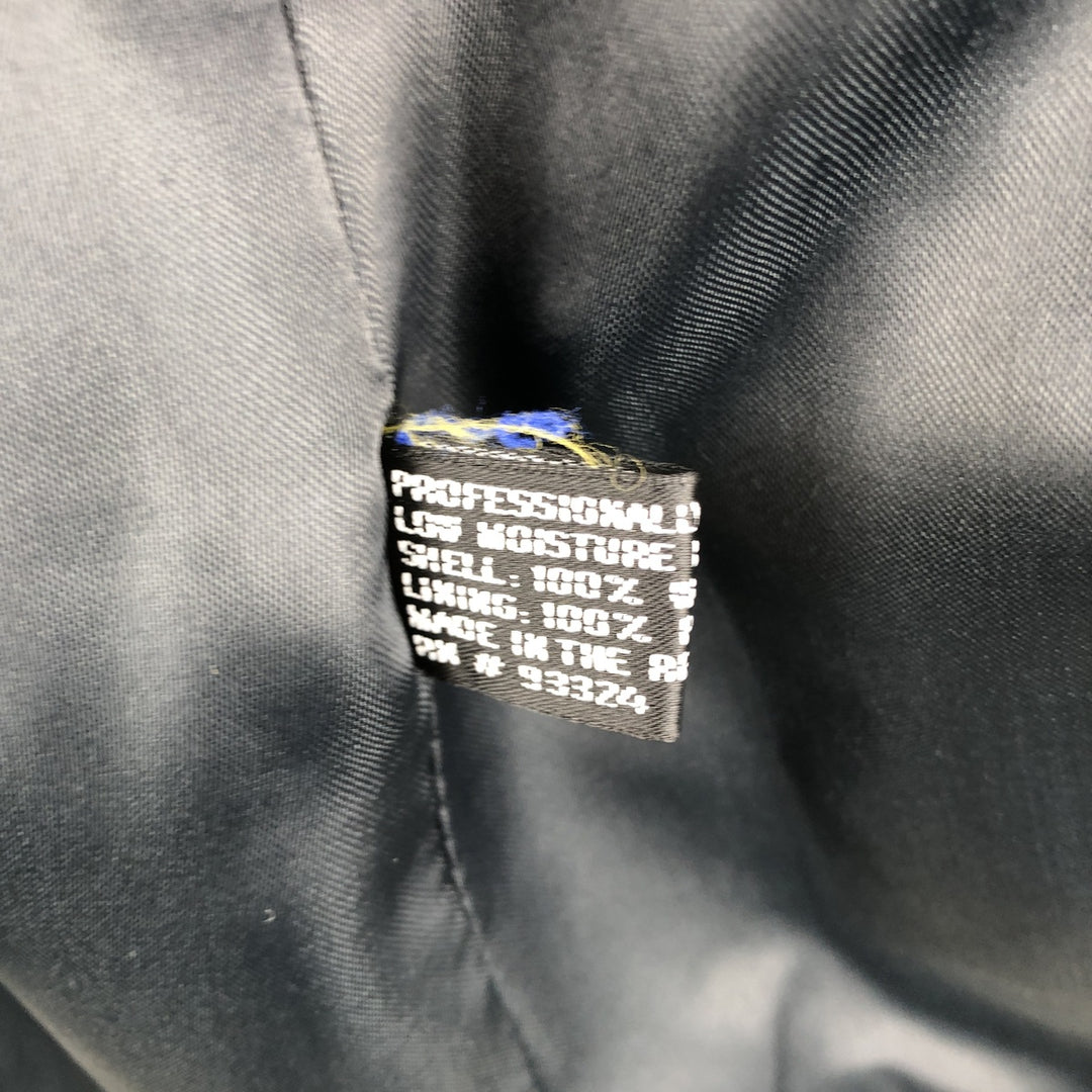 Vintage 90'S ADOLFO double-breasted peak lapel wool tailored jacket, men's size M wool navy blue type Vintage Second Hand