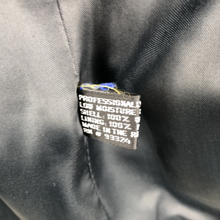 Vintage 90'S ADOLFO double-breasted peak lapel wool tailored jacket, men's size M wool navy blue type Vintage Second Hand