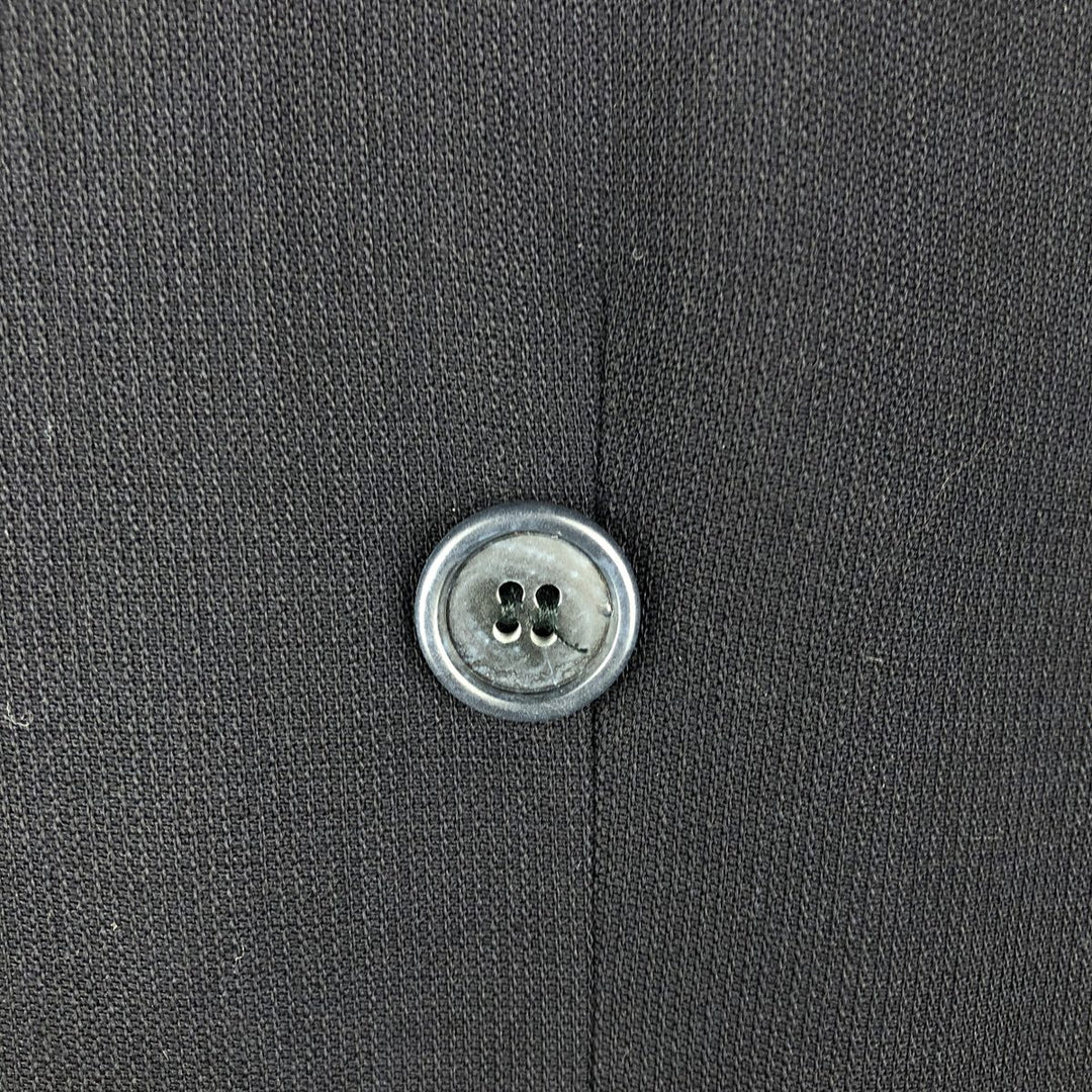 Vintage 90'S ADOLFO double-breasted peak lapel wool tailored jacket, men's size M wool navy blue type Vintage Second Hand