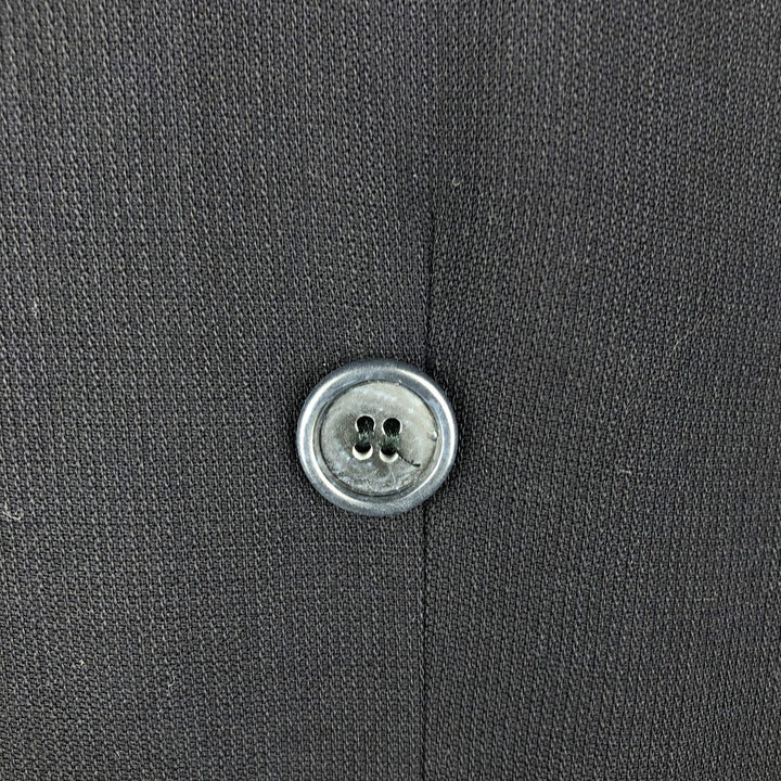 Vintage 90'S ADOLFO double-breasted peak lapel wool tailored jacket, men's size M wool navy blue type Vintage Second Hand