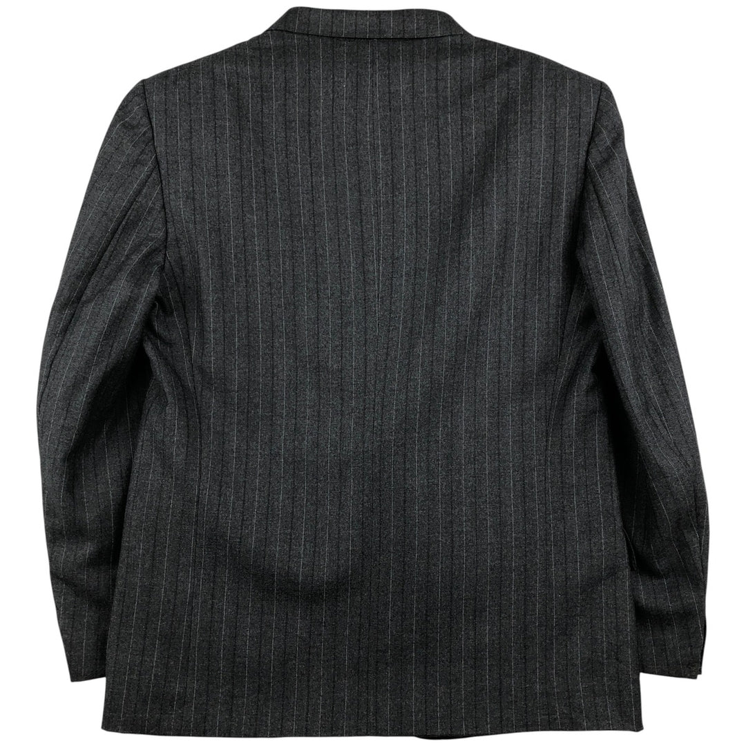 Fuentecapal Striped Pattern Wool Tailored Jacket, Men's Size L wool Charcoal Vintage Second Hand