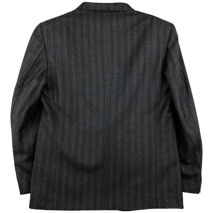 Fuentecapal Striped Pattern Wool Tailored Jacket, Men's Size L wool Charcoal Vintage Second Hand
