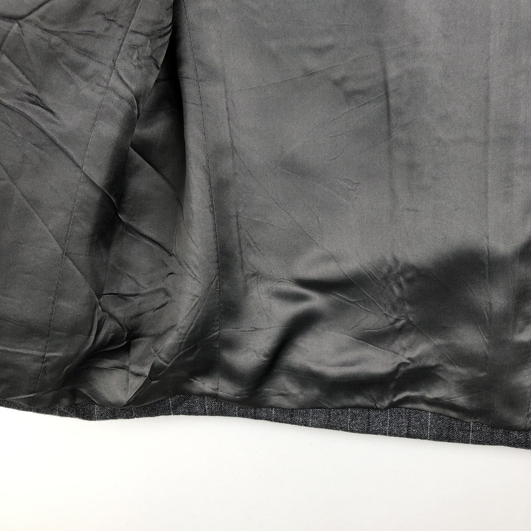 Fuentecapal Striped Pattern Wool Tailored Jacket, Men's Size L wool Charcoal Vintage Second Hand