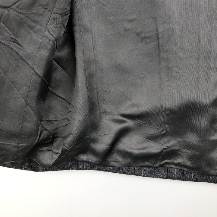 Fuentecapal Striped Pattern Wool Tailored Jacket, Men's Size L wool Charcoal Vintage Second Hand
