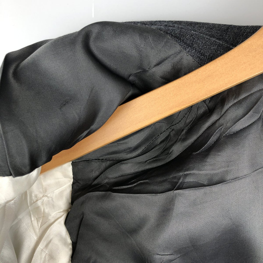 Fuentecapal Striped Pattern Wool Tailored Jacket, Men's Size L wool Charcoal Vintage Second Hand