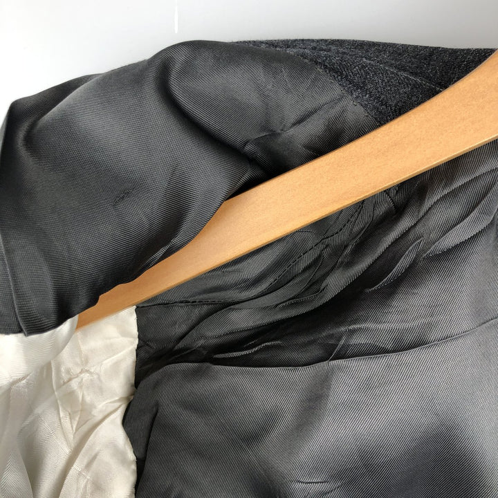 Fuentecapal Striped Pattern Wool Tailored Jacket, Men's Size L wool Charcoal Vintage Second Hand