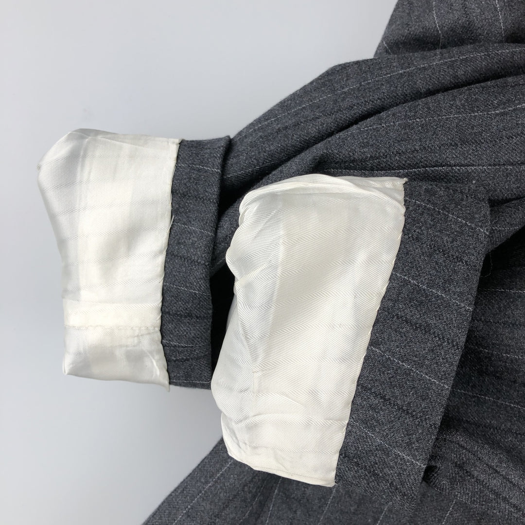 Fuentecapal Striped Pattern Wool Tailored Jacket, Men's Size L wool Charcoal Vintage Second Hand